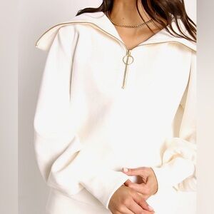 Varley Cream Zip-Up Jacket